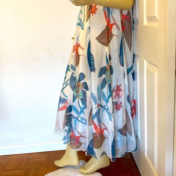 Chic Wish Tropical Pattern Flowing Halter Neck party Dres - Picture 3 of 6